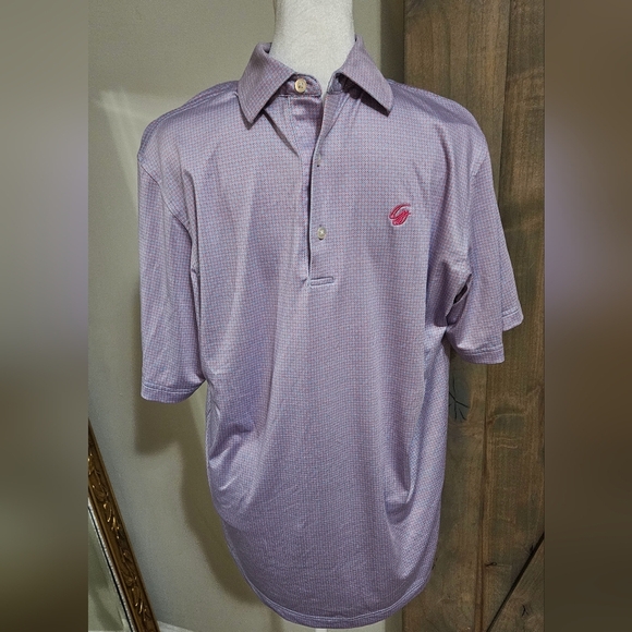 GRUN GOLF Maze Polo In Purplw Print. Size Large - Picture 10 of 15